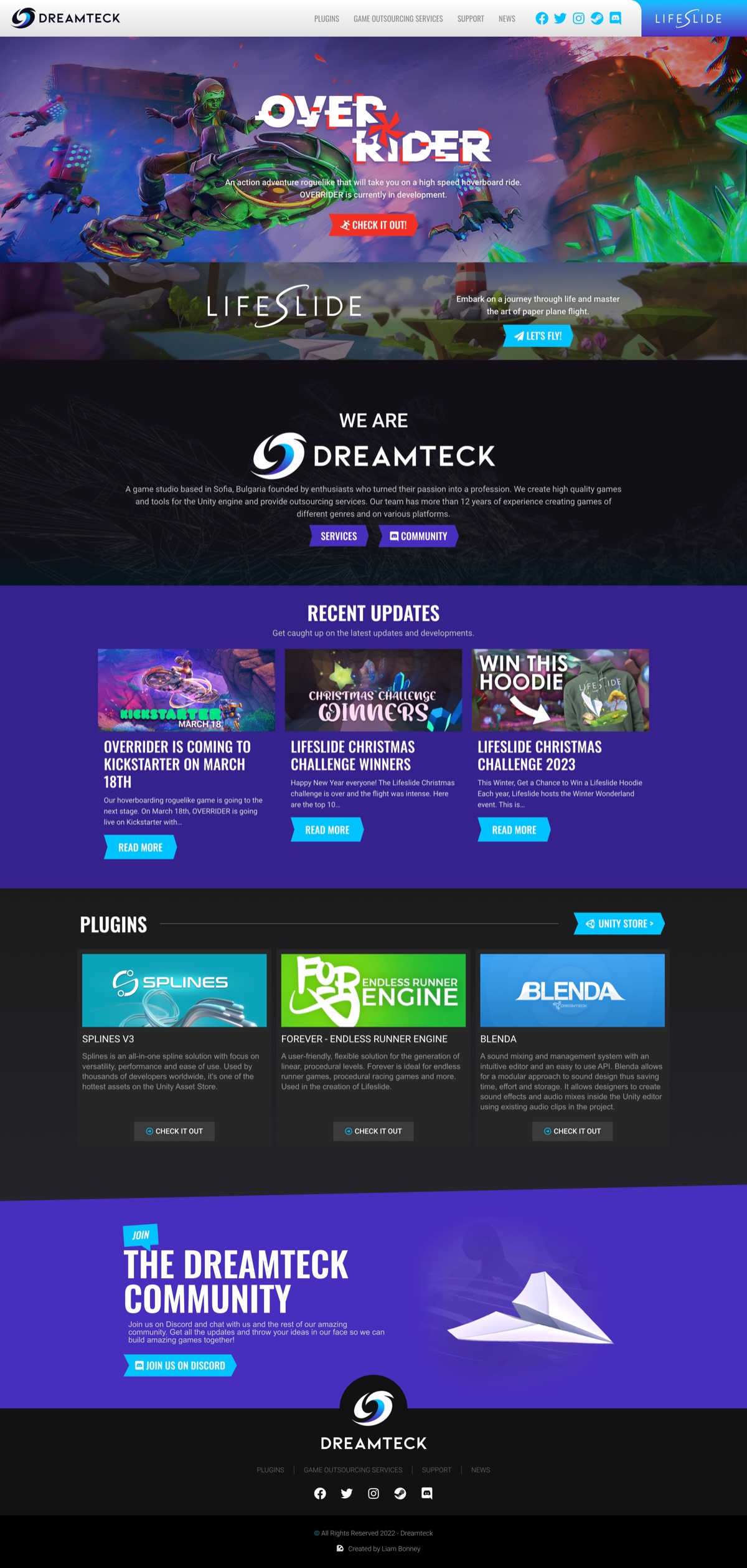Dreamteck full page screenshot