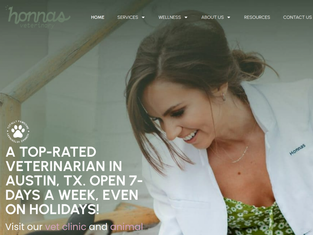 Honnas Veterinary website preview